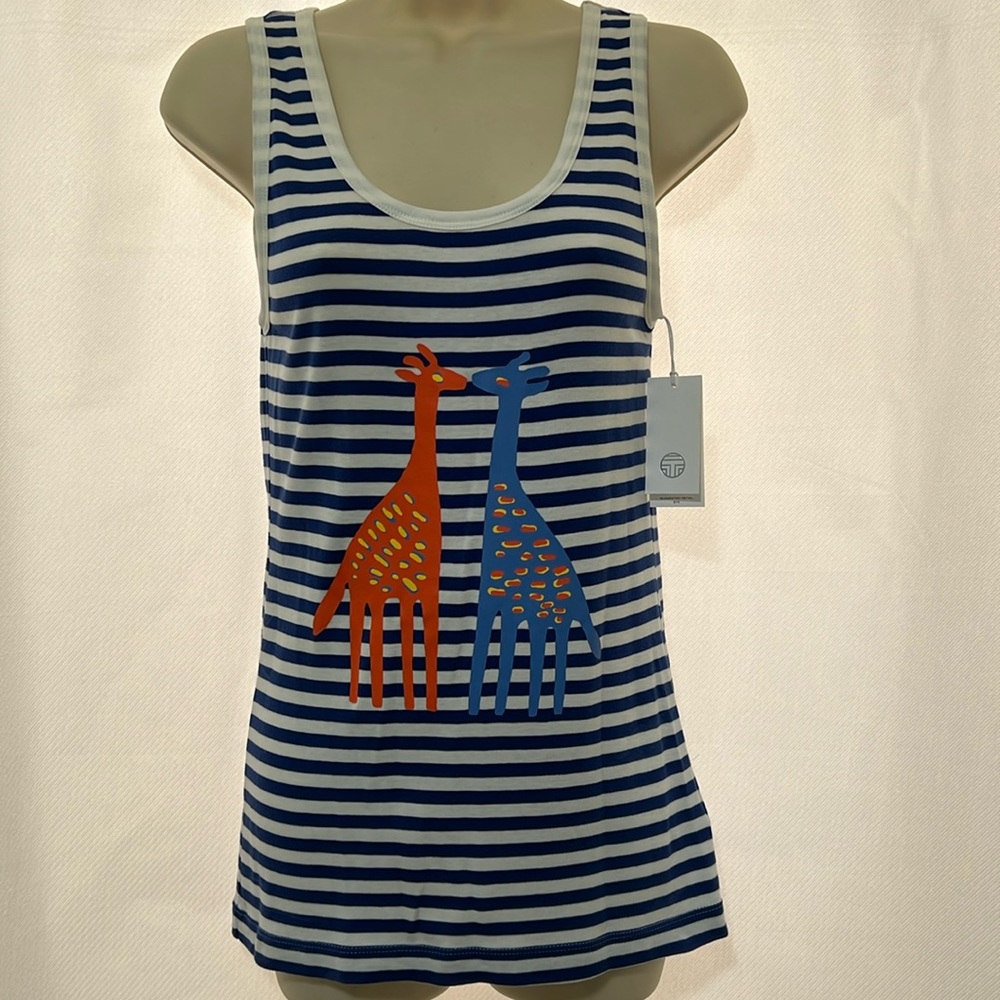 Tory Sport Kissing Giraffes Tank Top Size Small